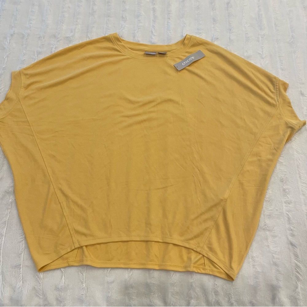 NWT Chico’s sz 2/US sz L ribbed dolman 3/4 sleeve tee